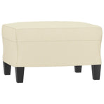 4 Piece Sofa Set with Pillows Cream Faux Leather