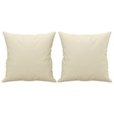 4 Piece Sofa Set with Pillows Cream Faux Leather - Close-Up Angle