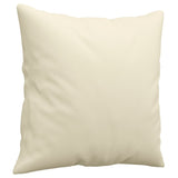 4 Piece Sofa Set with Pillows Cream Faux Leather - Low Angle