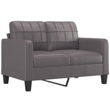 4 Piece Sofa Set with Pillows Grey Faux Leather - Top-Down View