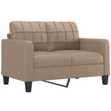 4 Piece Sofa Set with Pillows Cappuccino Faux Leather