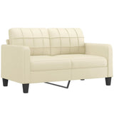 2 Piece Sofa Set with Cushions Cream Faux Leather - Top-Down View
