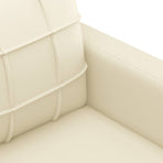 2 Piece Sofa Set with Cushions Cream Faux Leather