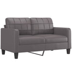 2 Piece Sofa Set with Cushions Grey Faux Leather