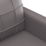 2 Piece Sofa Set with Cushions Grey Faux Leather