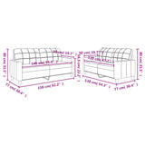 2 Piece Sofa Set with Cushions Grey Faux Leather - Close-Up Angle