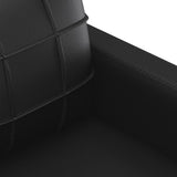 3 Piece Sofa Set with Cushions Black Faux Leather - Rear View