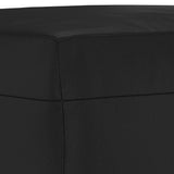 3 Piece Sofa Set with Cushions Black Faux Leather - Close-Up Angle