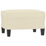 3 Piece Sofa Set with Cushions Cream Faux Leather
