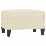 3 Piece Sofa Set with Cushions Cream Faux Leather - 45-Degree Angle
