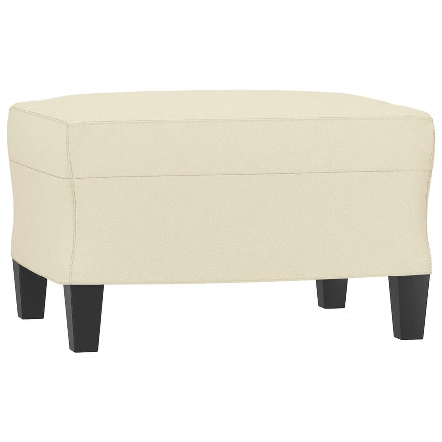 3 Piece Sofa Set with Cushions Cream Faux Leather