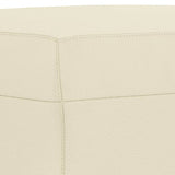 3 Piece Sofa Set with Cushions Cream Faux Leather