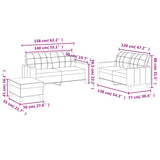 3 Piece Sofa Set with Cushions Cream Faux Leather - Extra Image