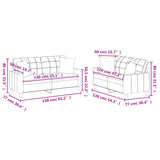 2 Piece Sofa Set with Pillows Black Faux Leather - Extra Image