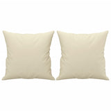 2 Piece Sofa Set with Pillows Cream Faux Leather - 45-Degree Angle