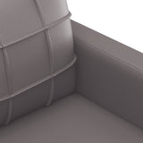 2 Piece Sofa Set with Pillows Grey Faux Leather - Close-Up Angle