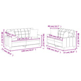 2 Piece Sofa Set with Pillows Grey Faux Leather - Extra Image