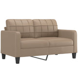 2 Piece Sofa Set with Pillows Cappuccino Faux Leather - Top-Down View