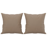 2 Piece Sofa Set with Pillows Cappuccino Faux Leather
