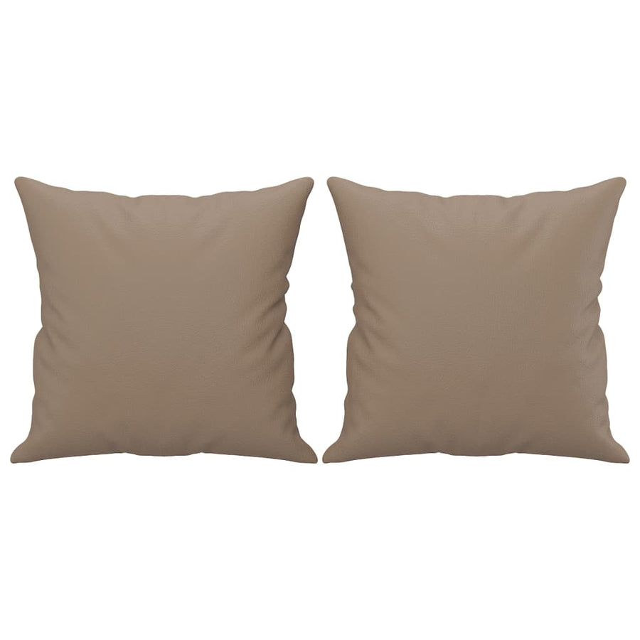2 Piece Sofa Set with Pillows Cappuccino Faux Leather