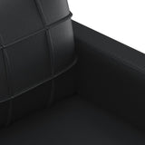 3 Piece Sofa Set with Pillows Black Faux Leather - Low Angle