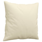3 Piece Sofa Set with Pillows Cream Faux Leather