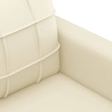 3 Piece Sofa Set with Pillows Cream Faux Leather - Low Angle