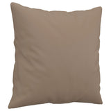 3 Piece Sofa Set with Pillows Cappuccino Faux Leather - Close-Up Angle