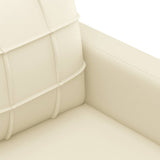 2 Piece Sofa Set with Cushions Cream Faux Leather