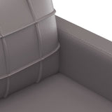 2 Piece Sofa Set with Cushions Grey Faux Leather - 45-Degree Angle