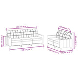 2 Piece Sofa Set with Cushions Grey Faux Leather