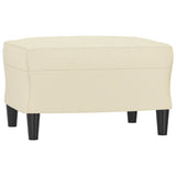 3 Piece Sofa Set with Cushions Cream Faux Leather - 45-Degree Angle