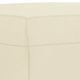 3 Piece Sofa Set with Cushions Cream Faux Leather - Close-Up Angle