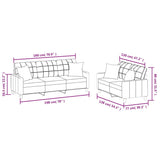 2 Piece Sofa Set with Pillows Black Faux Leather - Extra Image