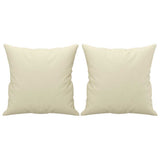 2 Piece Sofa Set with Pillows Cream Faux Leather