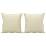2 Piece Sofa Set with Pillows Cream Faux Leather