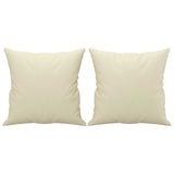 2 Piece Sofa Set with Pillows Cream Faux Leather - 45-Degree Angle