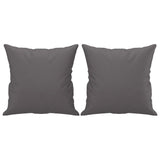 2 Piece Sofa Set with Pillows Grey Faux Leather