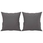 2 Piece Sofa Set with Pillows Grey Faux Leather