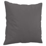 2 Piece Sofa Set with Pillows Grey Faux Leather - Rear View