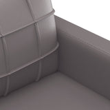 2 Piece Sofa Set with Pillows Grey Faux Leather - Close-Up Angle