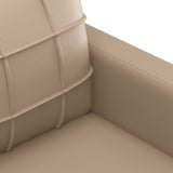 2 Piece Sofa Set with Pillows Cappuccino Faux Leather - Close-Up Angle