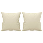 3 Piece Sofa Set with Pillows Cream Faux Leather