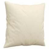 3 Piece Sofa Set with Pillows Cream Faux Leather - Close-Up Angle
