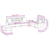 3 Piece Sofa Set with Pillows Cream Faux Leather - Extra Image