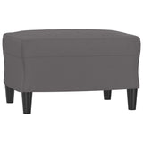 3 Piece Sofa Set with Pillows Grey Faux Leather - 45-Degree Angle