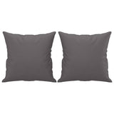 3 Piece Sofa Set with Pillows Grey Faux Leather