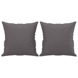 3 Piece Sofa Set with Pillows Grey Faux Leather - Rear View