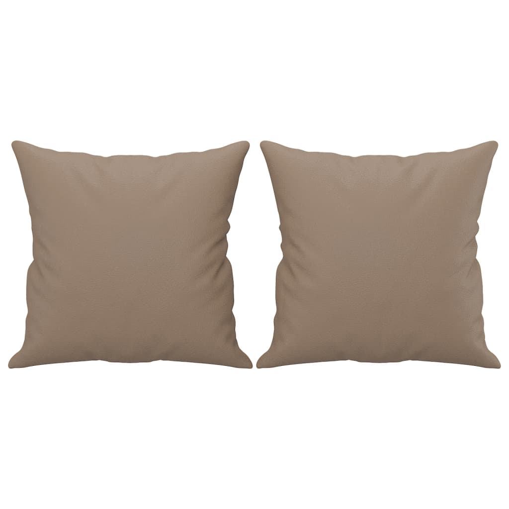 3 Piece Sofa Set with Pillows Cappuccino Faux Leather