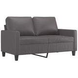 3 Piece Sofa Set with Cushions Grey Faux Leather - Top-Down View